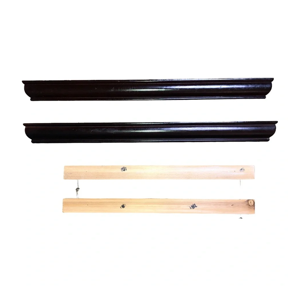 Set of 2 Wood Mahogany Floating Shelves